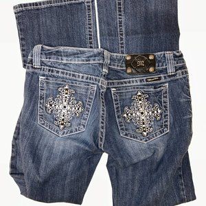 Miss Me Cross Long Boot Leg Jeans SIZE 30 LONG